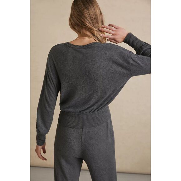 ✨Anthropologie Rocio Surplice Grey Sz Medium Top✨ - Picture 3 of 12